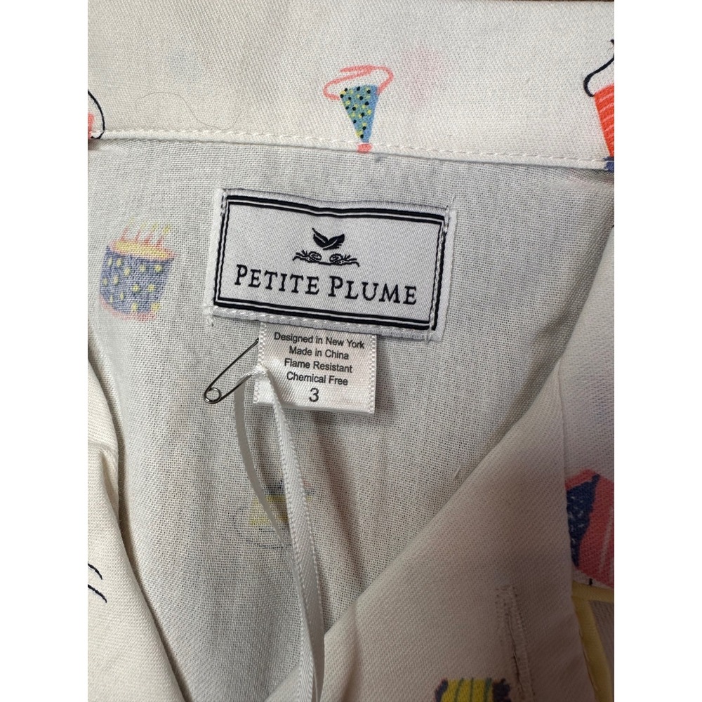 Petite Plume 3 Birthday Wishes Classic Short Set Girls Boys Pajama Yellow White - Picture 6 of 7